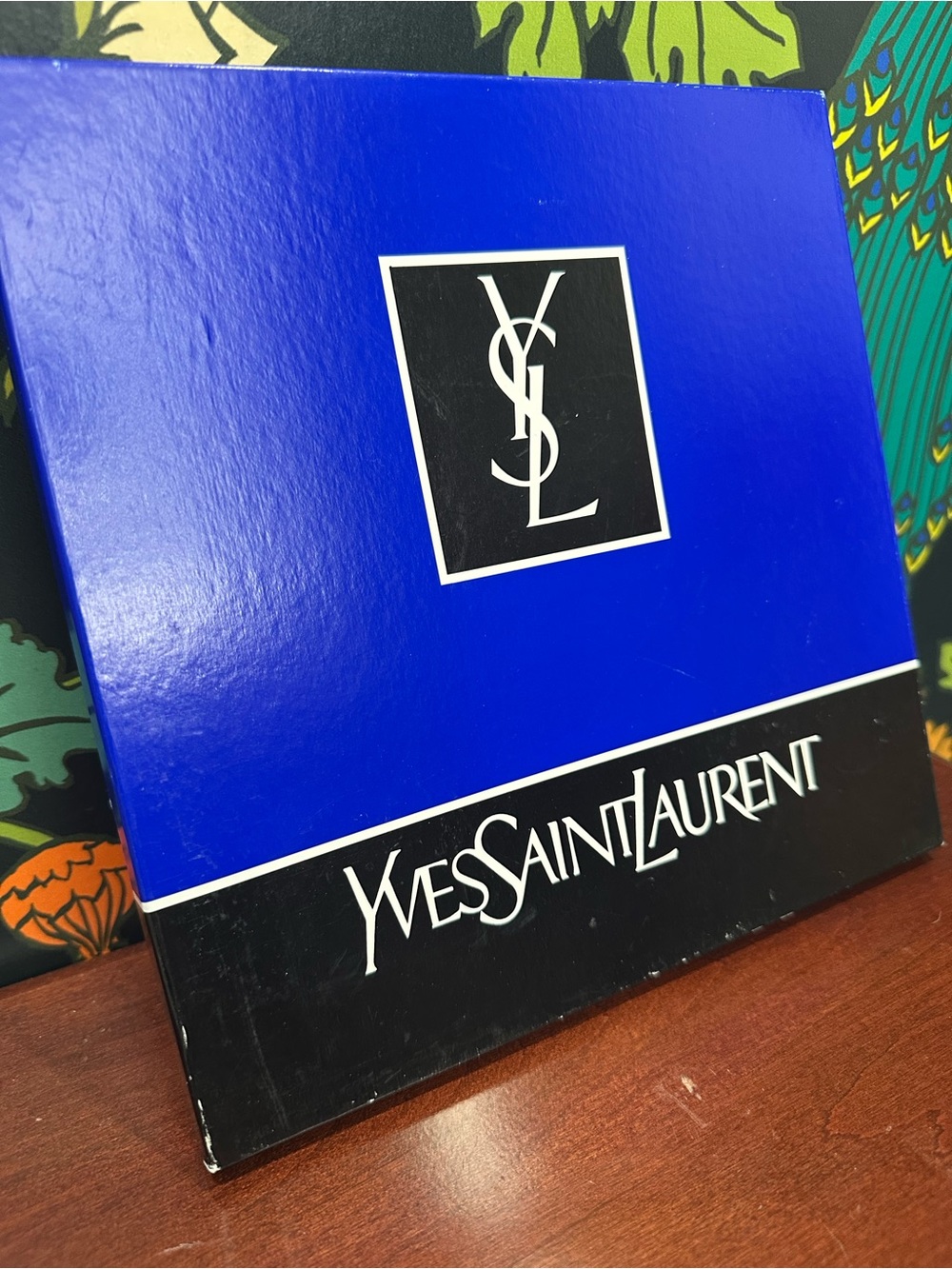 Vintage Yves Saint Laurent Floral Neckerchief Scarf Set NIB Boxed YSL - Picture 6 of 6